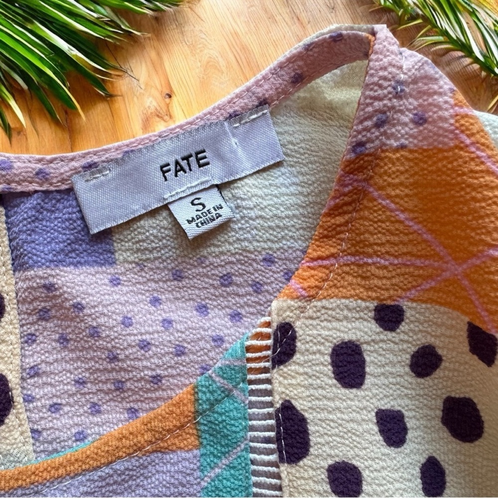 Fate Patchwork Long Sleeve Blouse - Size Small - image 8